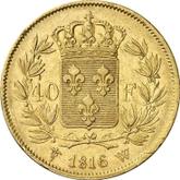 Reverse 40 Francs 1816 W