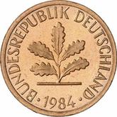 Reverse 1 Pfennig 1984 J