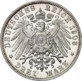 Reverse 3 Mark 1908 D Bayern