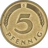 Obverse 5 Pfennig 1996 G