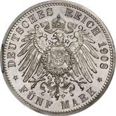 Reverse 5 Mark 1908 A Prussia
