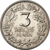 Reverse 3 Reichsmark 1925 J Rhineland