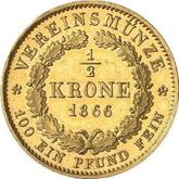 Reverse 1/2 Krone 1866