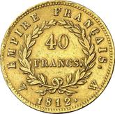Reverse 40 Francs 1812 W