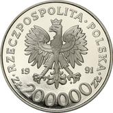 Obverse 200000 Zlotych 1991 MW ET Pattern 200th anniversary of the Constitution - May 3