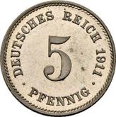 Obverse 5 Pfennig 1911 G