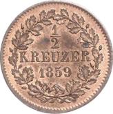 Reverse 1/2 Kreuzer 1859