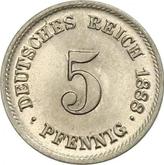 Obverse 5 Pfennig 1888 F