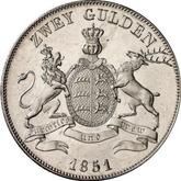 Reverse 2 Gulden 1851