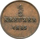 Reverse 1/2 Kreuzer 1845
