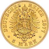 Reverse 5 Mark 1877 B Prussia