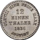 Reverse 1/12 Thaler 1836 B