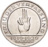 Reverse 5 Reichsmark 1929 D Constitution