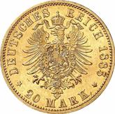 Reverse 20 Mark 1885 A Prussia
