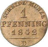 Reverse 1 Pfennig 1842 D