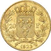 Reverse 20 Francs 1823 W