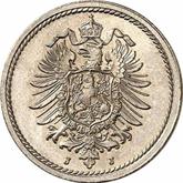 Reverse 5 Pfennig 1888 J