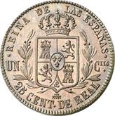 Reverse 25 Céntimos de real 1855