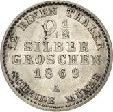 Reverse 2-1/2 Silber Groschen 1869 A