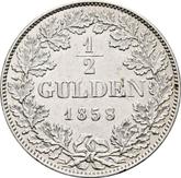 Reverse 1/2 Gulden 1858