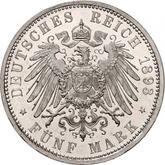 Reverse 5 Mark 1893 A Prussia