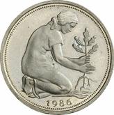 Reverse 50 Pfennig 1986 J