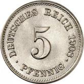 Obverse 5 Pfennig 1908 J