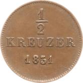 Reverse 1/2 Kreuzer 1851