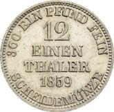 Reverse 1/12 Thaler 1859 B