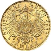 Reverse 10 Mark 1911 E Saxony