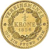 Reverse 1/2 Krone 1858 A