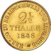 Reverse 2 1/2 Thaler 1848 B