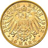 Reverse 10 Mark 1902 E Saxony