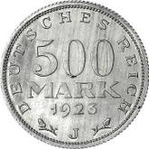 Reverse 500 Mark 1923 J