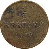 Reverse 1/2 Kreuzer 1846