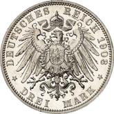 Reverse 3 Mark 1908 A Prussia