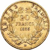 Reverse 20 Francs 1855 BB