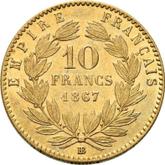 Reverse 10 Francs 1867 BB