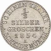 Reverse 1/2 Silber Groschen 1854 A