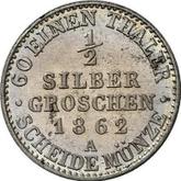 Reverse 1/2 Silber Groschen 1862 A