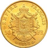 Reverse 50 Francs 1858 BB