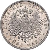 Reverse 5 Mark 1898 D Bayern