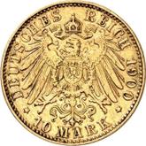 Reverse 10 Mark 1900 E Saxony