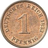 Obverse 1 Pfennig 1893 J