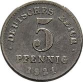 Obverse 5 Pfennig 1921 D