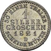 Reverse Silber Groschen 1821 D