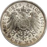 Reverse 5 Mark 1901 D Bayern