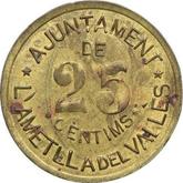 Reverse 25 Céntimos no date (1936-1939) L'Ametlla del Vallès