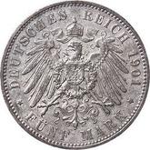 Reverse 5 Mark 1901 E Saxony