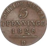 Reverse 3 Pfennig 1826 D